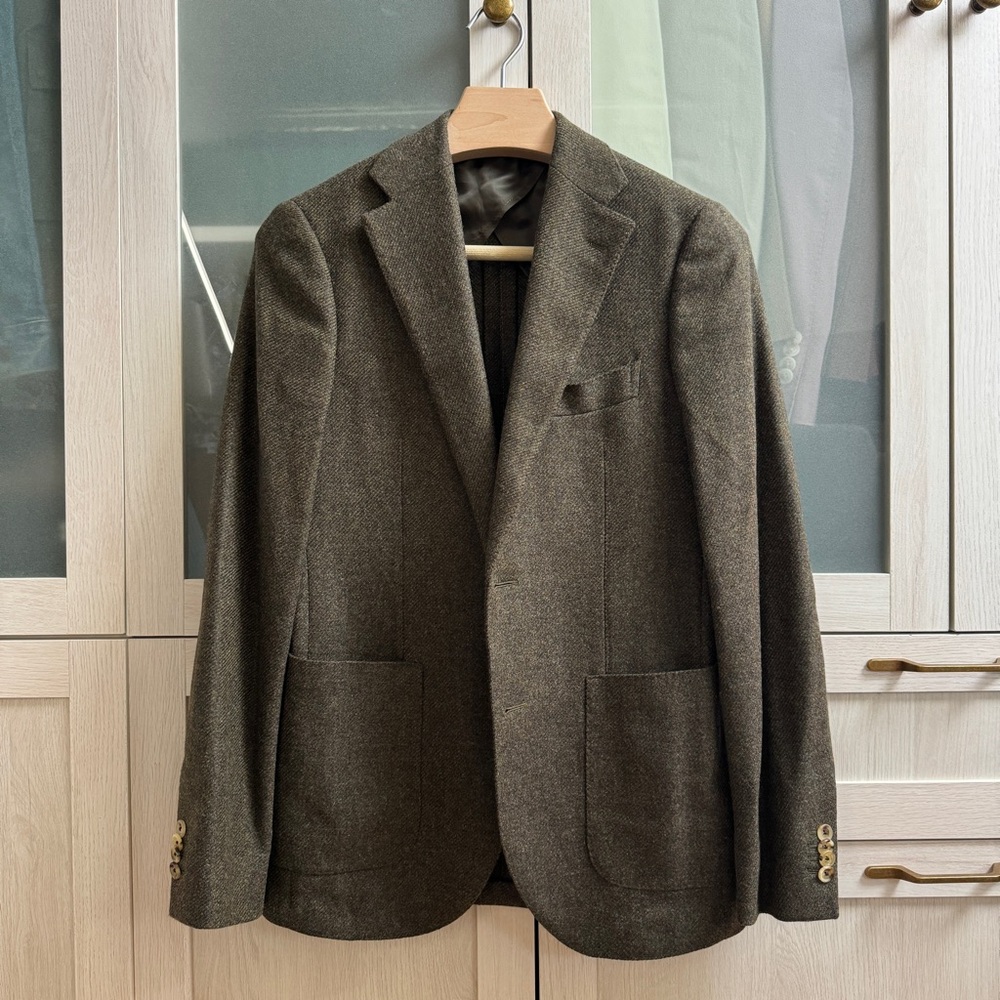 Proper Cloth Olive Green Wool Blazer